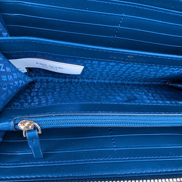 Kate Spade Grove Street Neda Leather Wrap Around Wallet Blazer Blue - Picture 9 of 16
